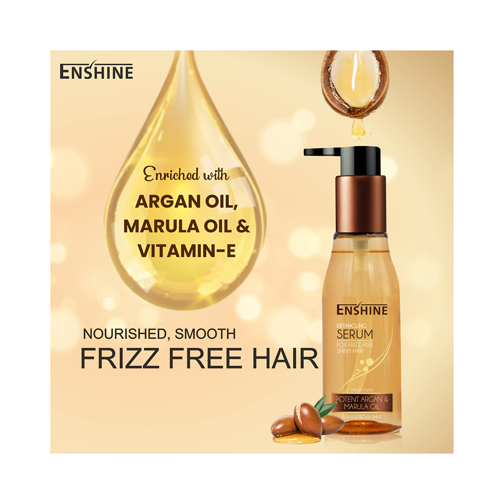 Enshine Detangling Serum Infused with Argan & Marula Oil for Frizz Free Shiny Hair - Image 5