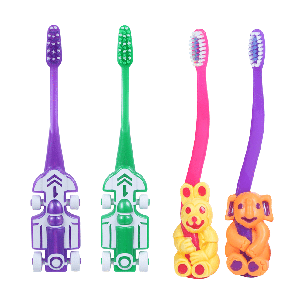Maxi Oral Care Junior Pack of 2 Kids Zoom Car Junior Toothbrush & 2 Kids Bingo Junior Toothbrush - Image 1