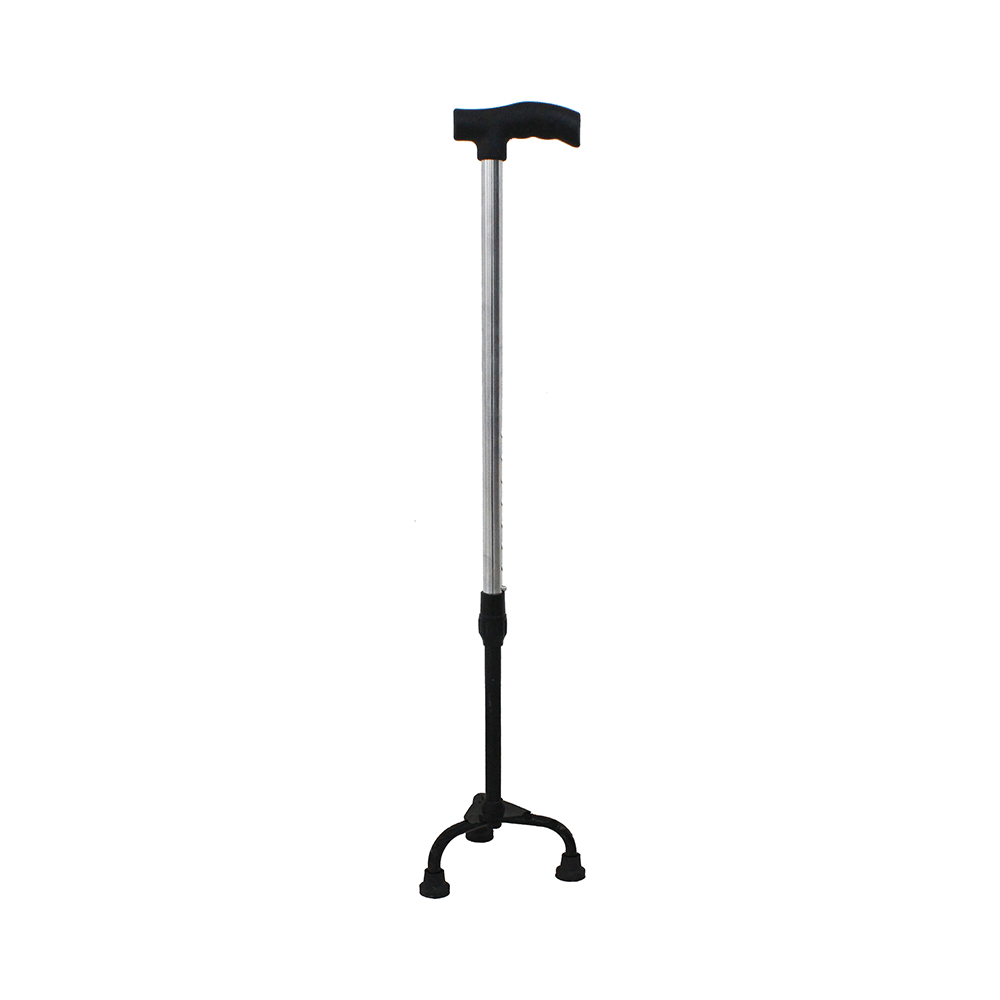 Fidelis Healthcare Mild Steel Adjustable Walking Stick 3 Leg with Metal Base Black