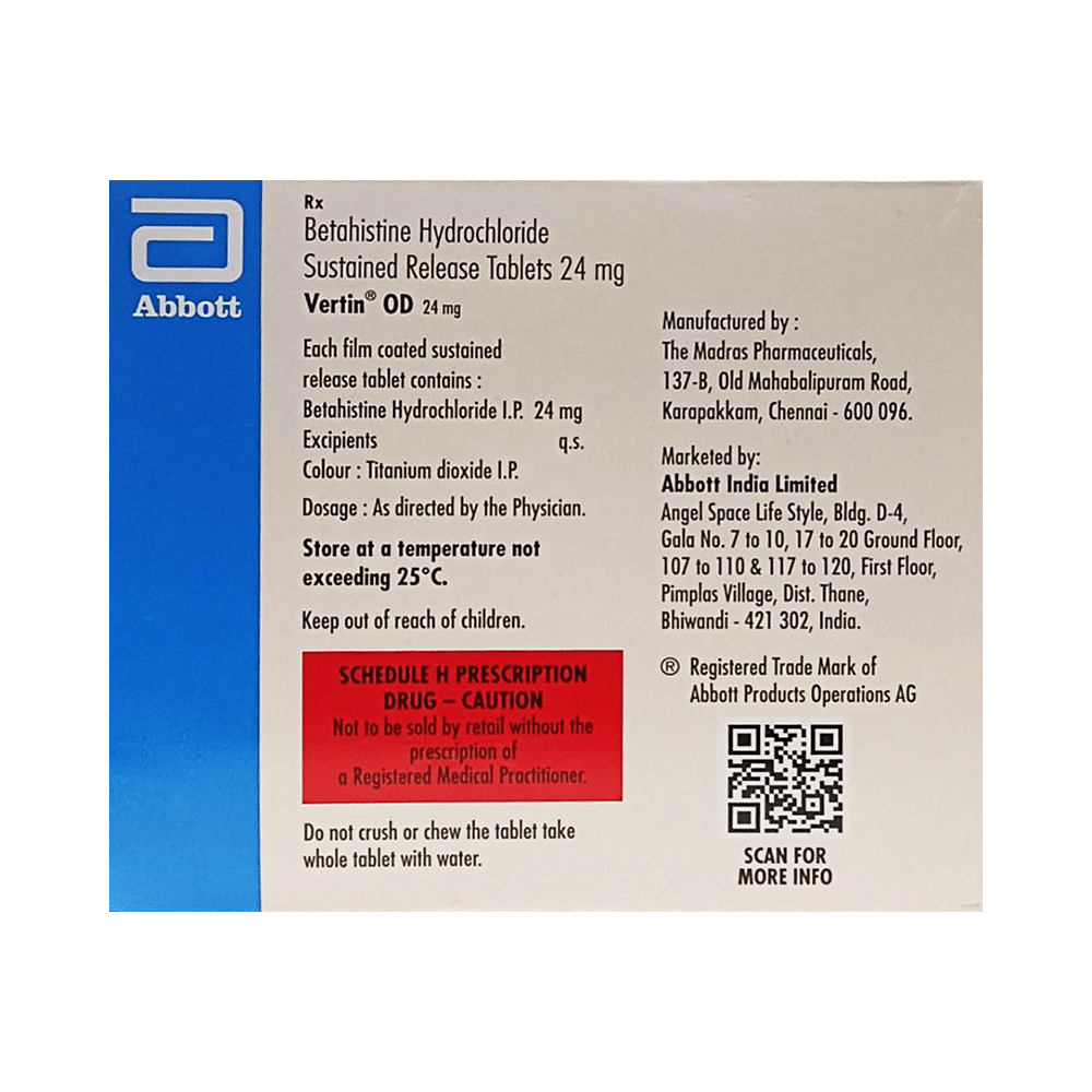 Vertin OD 24mg Tablet SR - Image 2