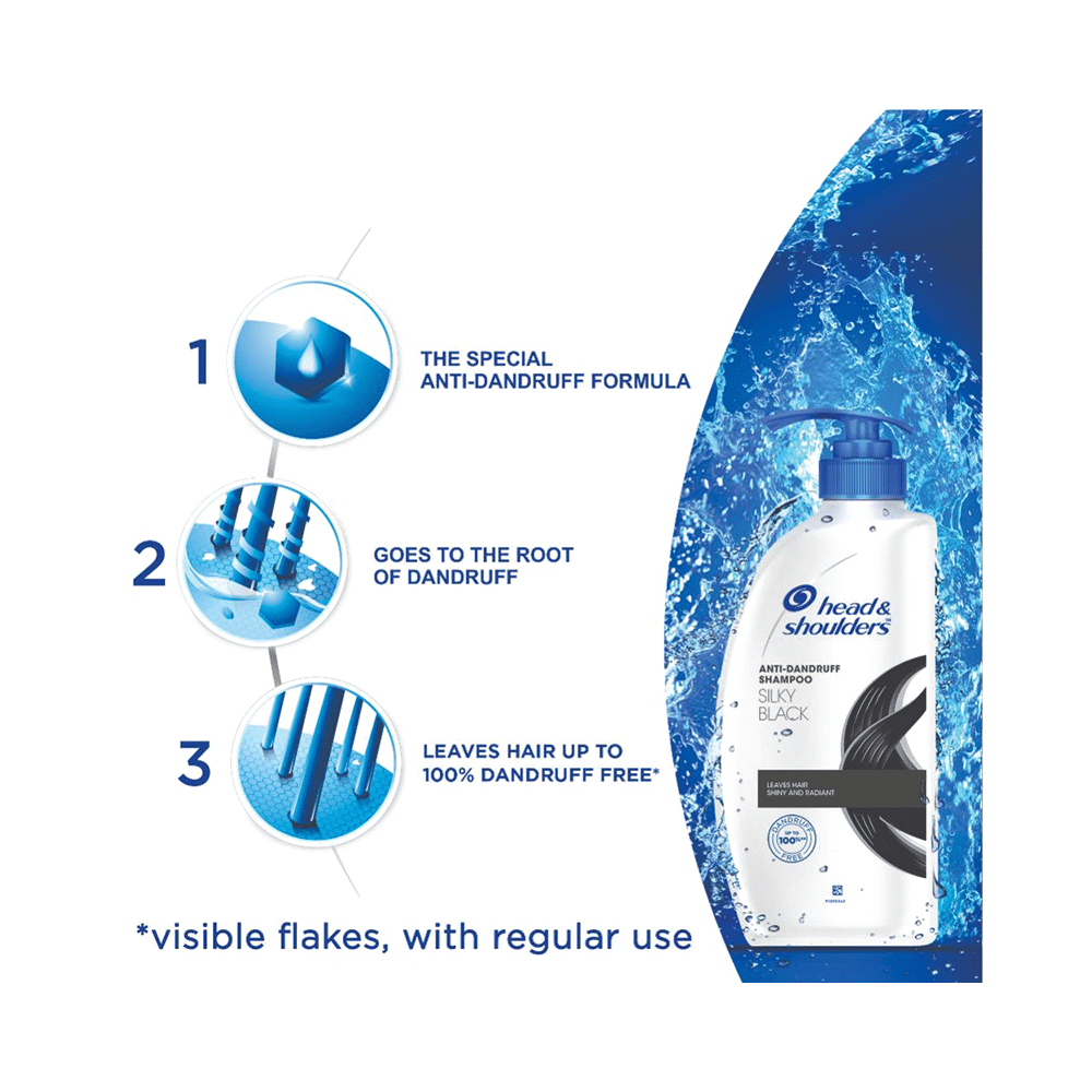 Head & Shoulders Silky Black Anti-Dandruff Shampoo | For Hair Care - Image 5