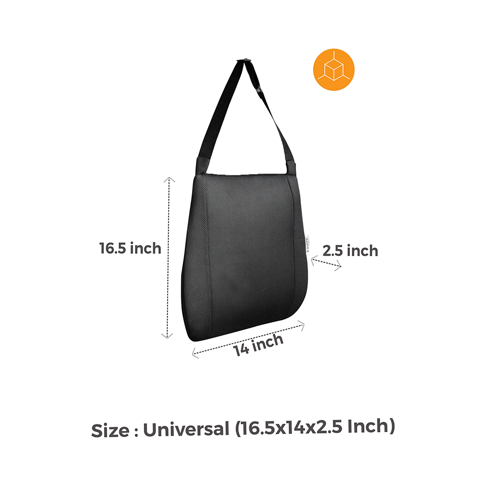 Fovera Car Backrest Ergonomic Memory Foam Cushion Universal Mesh Black - Image 4
