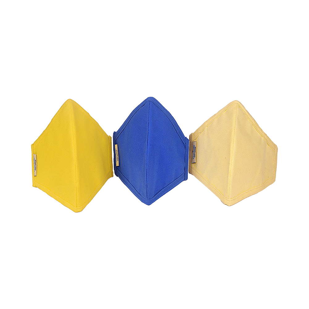 Advind Healthcare Smog Guard N95 Kids Mask without Valve XS 3-5 Years Yellow, Blue & Beige - Image 1