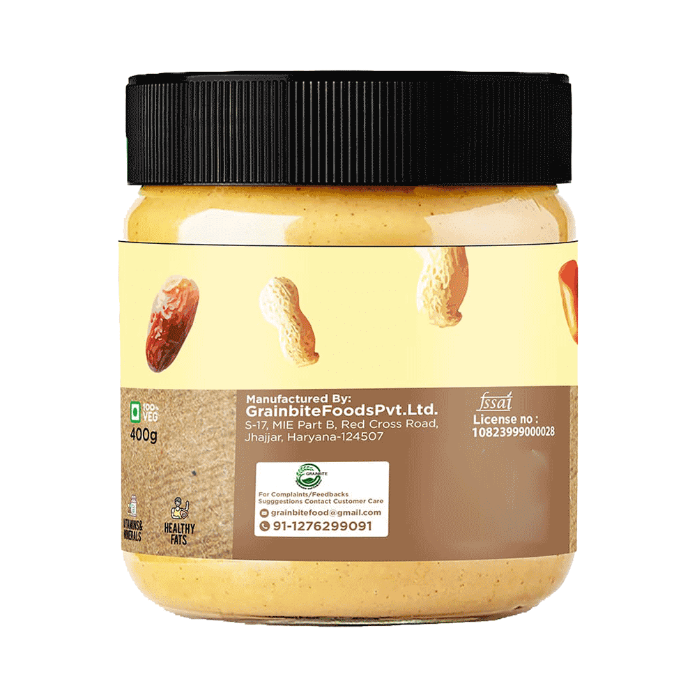 Grainbite Peanut Butter Naturally Sweetened with Dates Tasty Crunchy - Image 3
