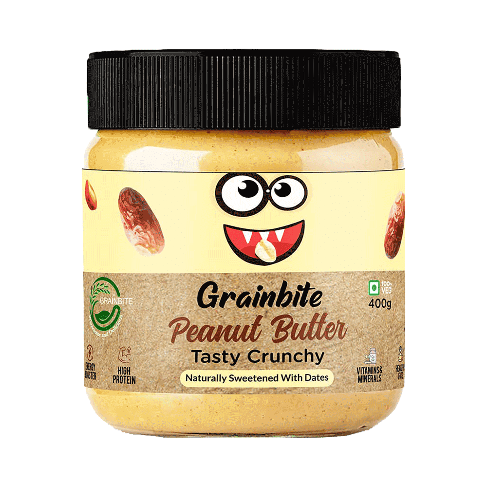 Grainbite Peanut Butter Naturally Sweetened with Dates Tasty Crunchy
