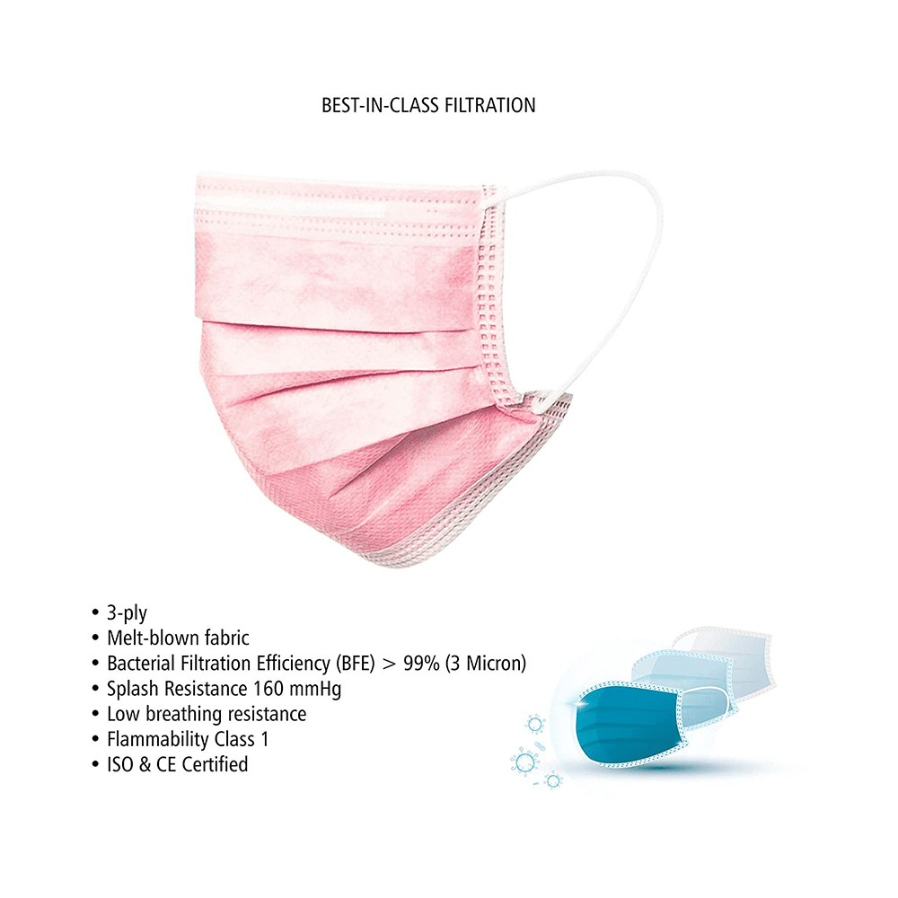 Hyjiva 3 Ply Disposable Face Mask for Children Pink - Image 4