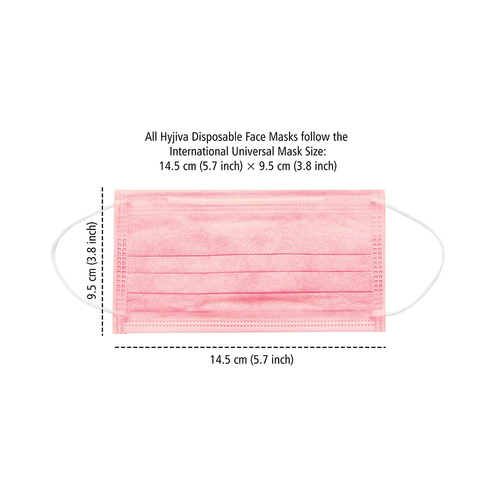 Hyjiva 3 Ply Disposable Face Mask for Children Pink - Image 5