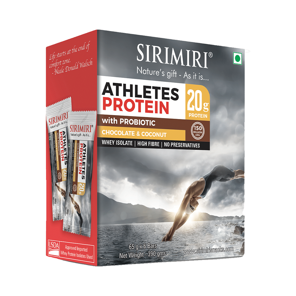 Sirimiri Athletes Protein with Probiotcs (65gm Each) Chocolate & Coconut