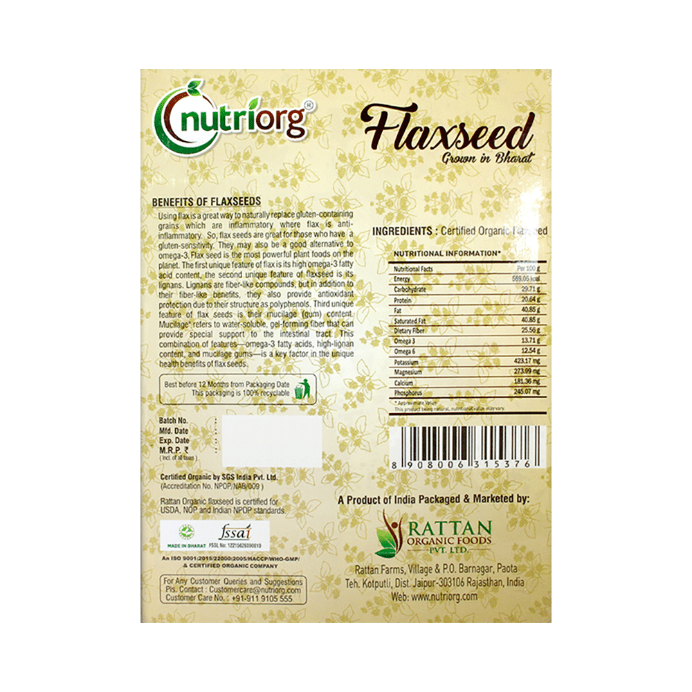 Nutriorg Certified Organic Flaxseed - Image 2