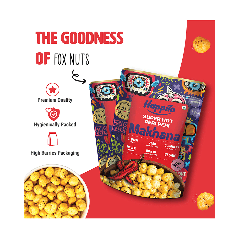 Happilo Super Hot Peri Peri Premium Makhana - Image 3