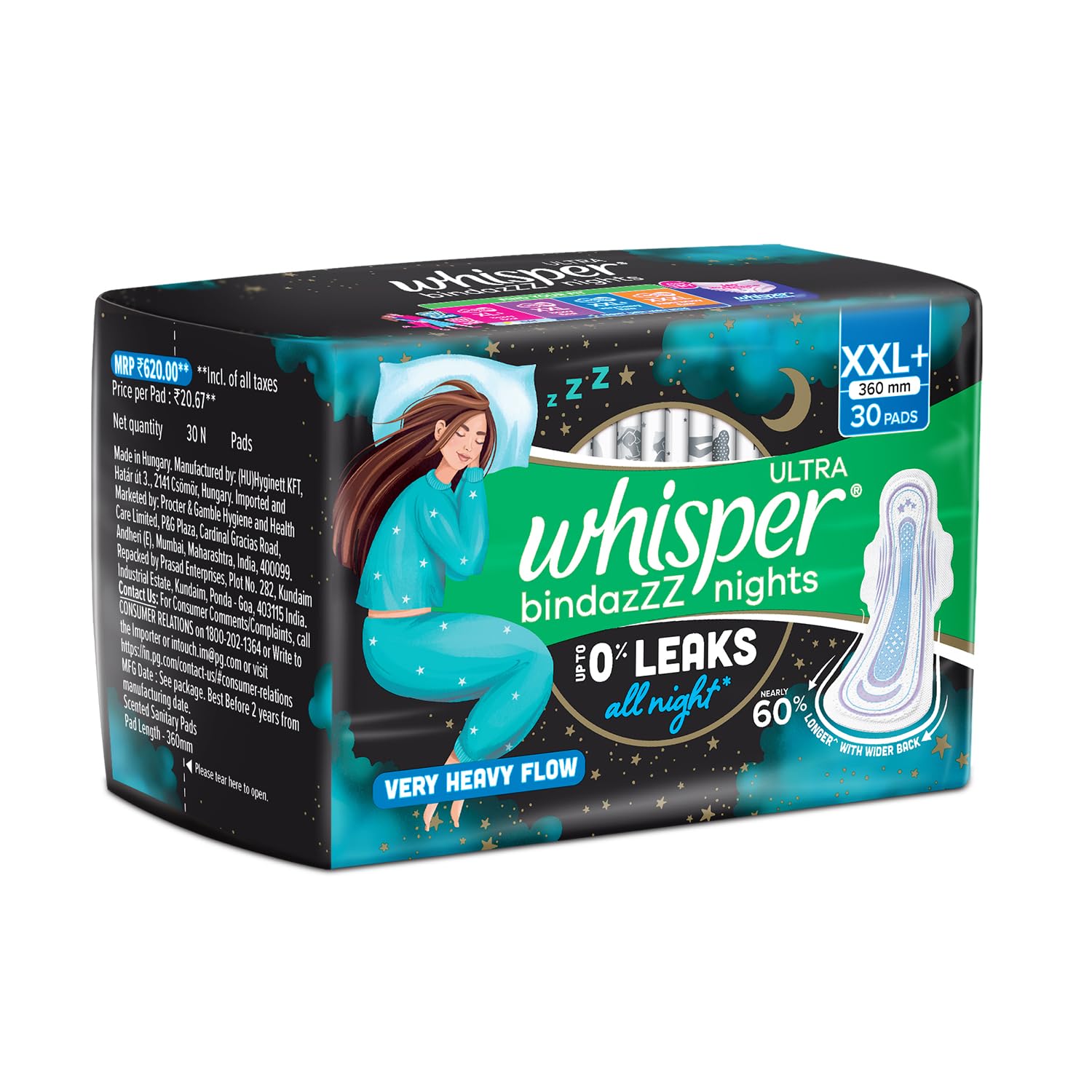 Whisper Ultra Bindazzz Nights Pads XXL+ - Image 3