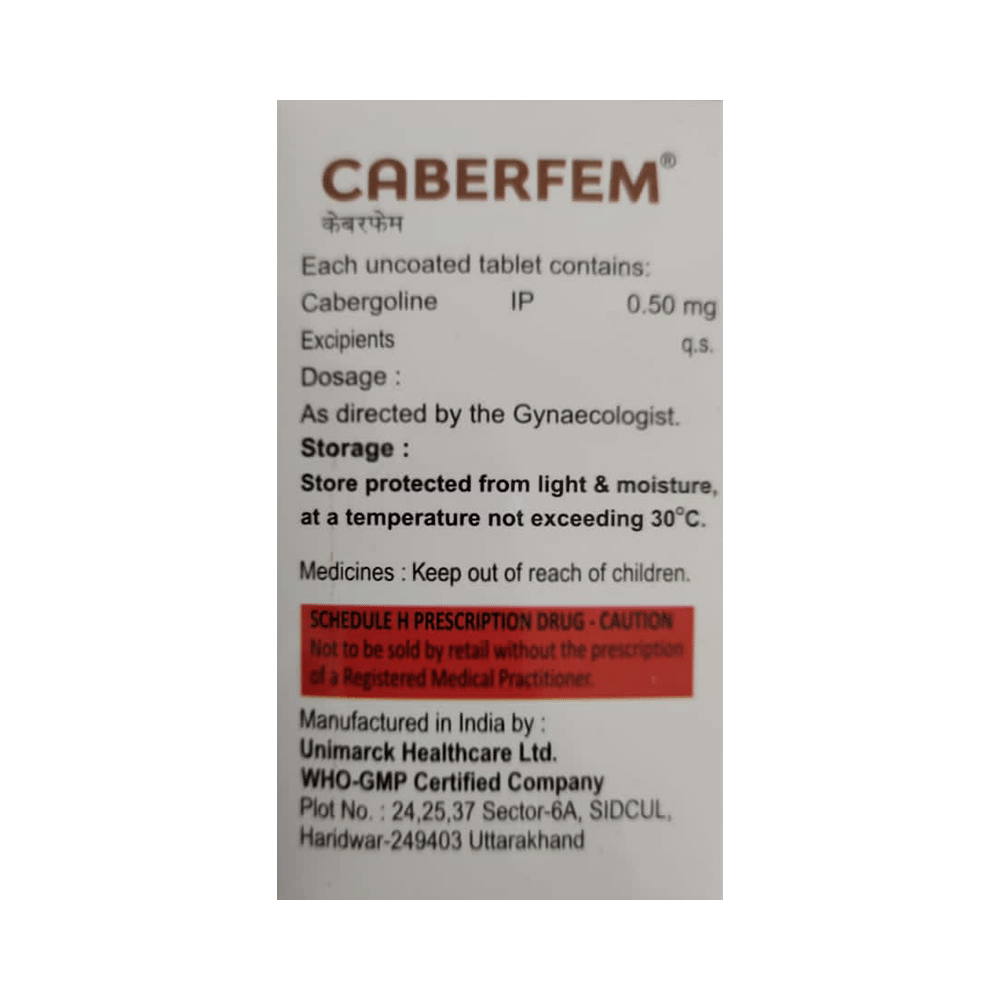 Caberfem 0.5mg Tablet - Image 2