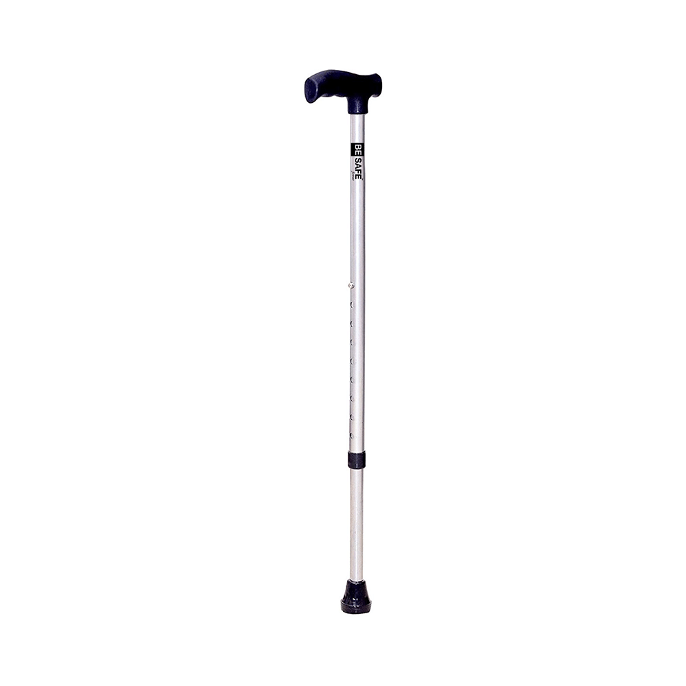 Be Safe Forever Adult Walking Cane Support Stick Height Adjustable Grey Steel - Image 2