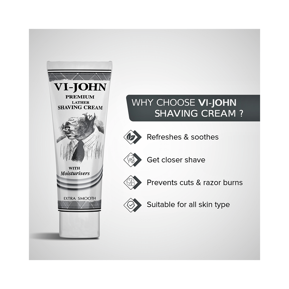 Vi-John Premium Lather Shaving Cream with Moisturisers (91gm Each) Extra Smooth - Image 9