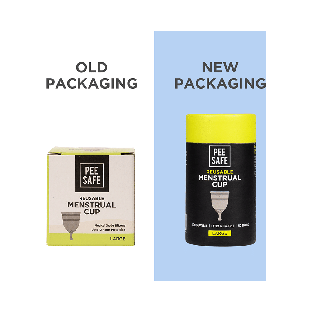 Pee Safe Reusable Menstrual Cup with Medical Grade Silicone for Women Large - Image 2