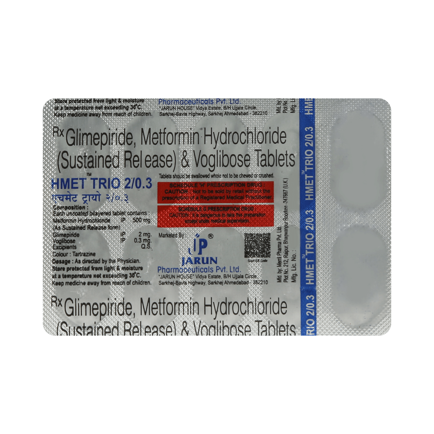 Hmet Trio 2mg/500mg/0.3mg Tablet - Image 6