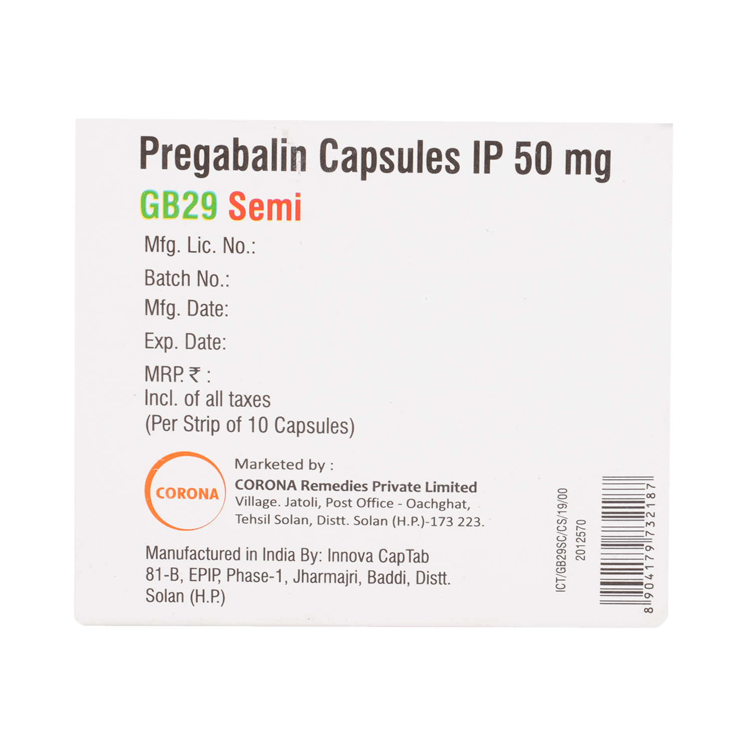 GB 29 Semi 50mg Capsule - Image 4