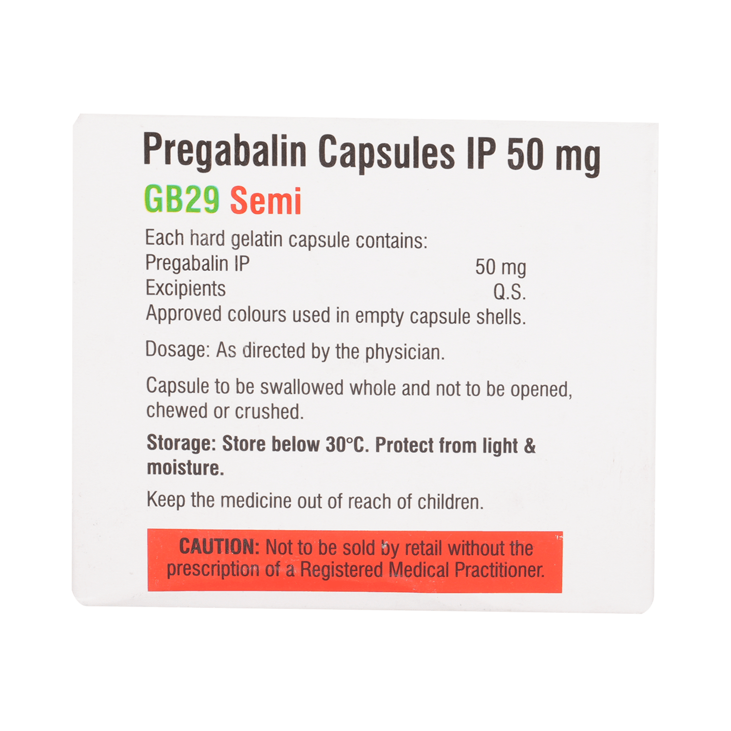 GB 29 Semi 50mg Capsule - Image 3