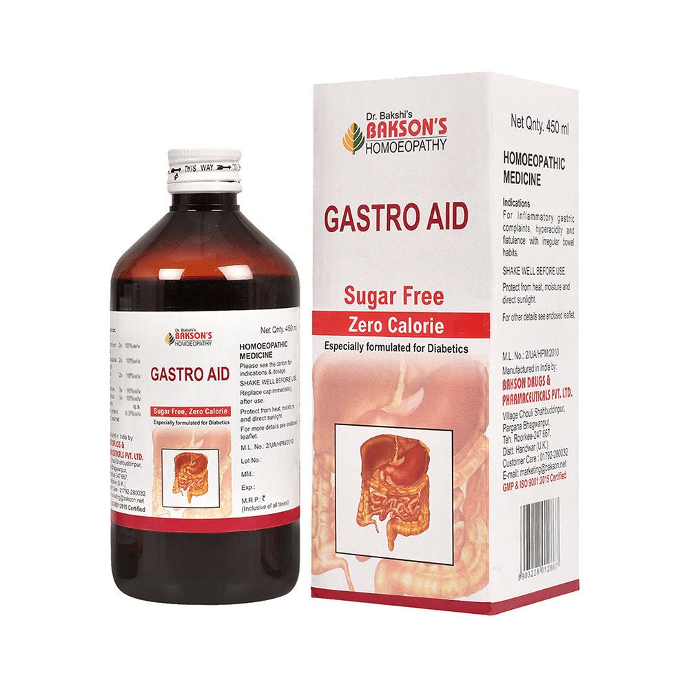 Bakson's Homeopathy Gastro Aid Syrup Sugar Free - Image 1