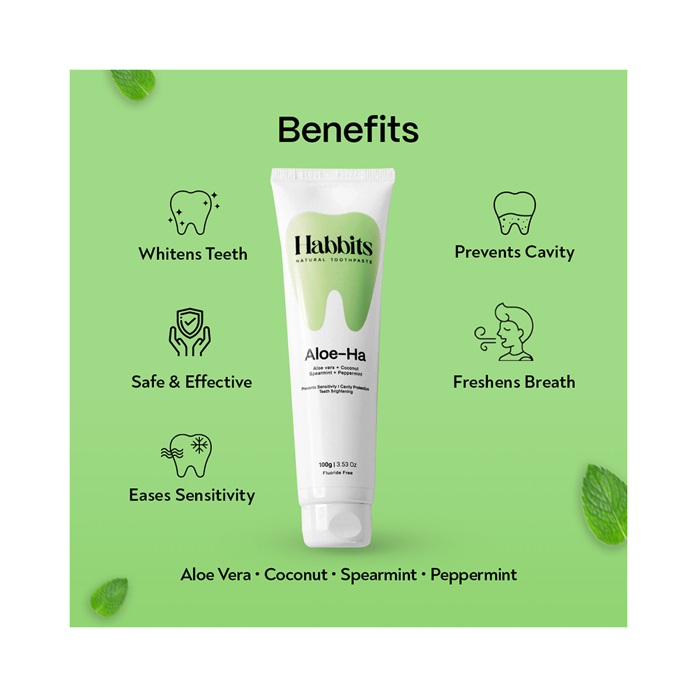 Habbits Natural Toothpaste (100gm Each) Aloe-Ha - Image 3