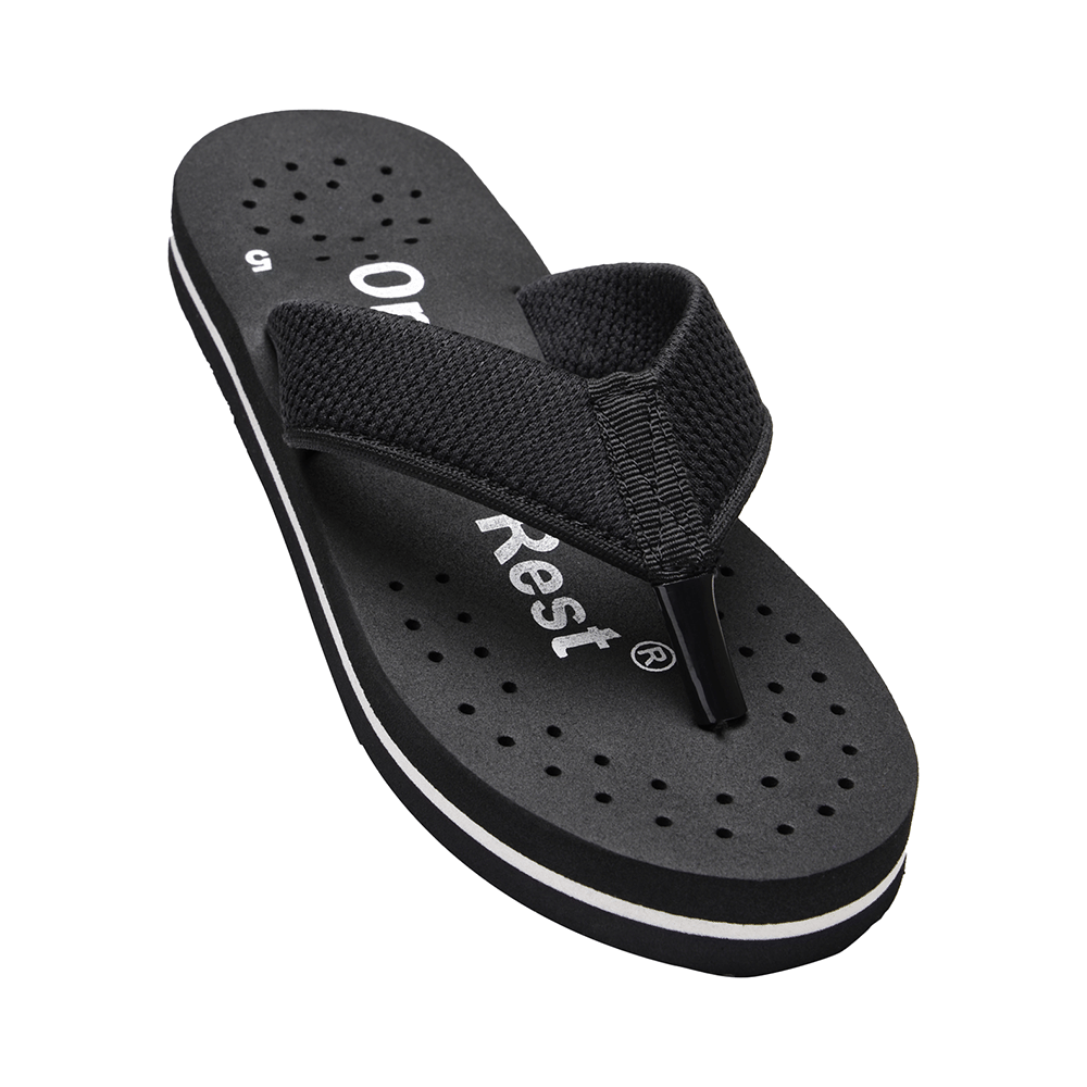 Ortho + Rest Regular Use Comfortable & Extra Soft Flip Flop Orthopedic Slippers for Women Black. 9 - Image 1
