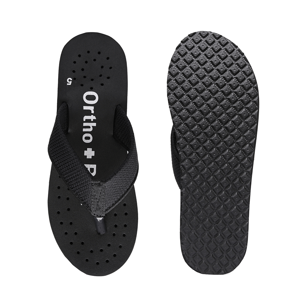 Ortho + Rest Regular Use Comfortable & Extra Soft Flip Flop Orthopedic Slippers for Women Black. 9 - Image 7