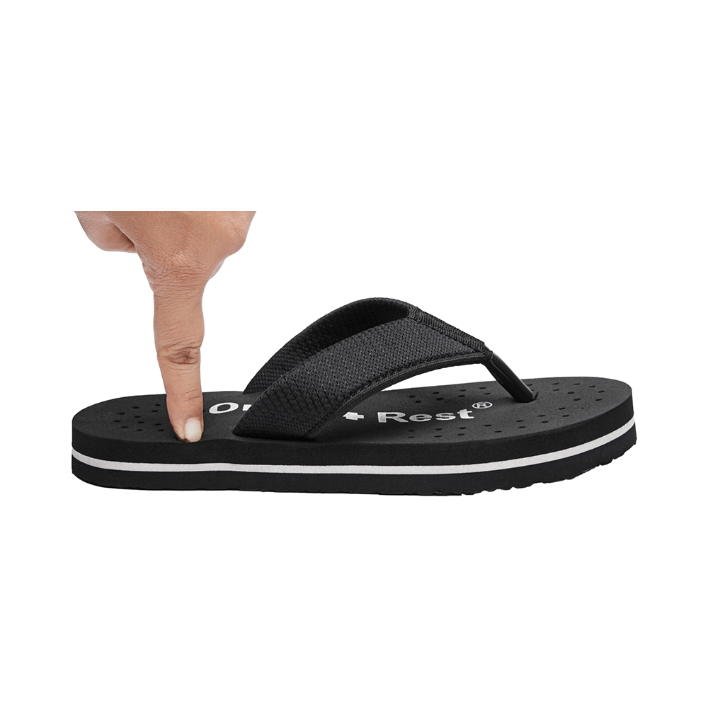 Ortho + Rest Regular Use Comfortable & Extra Soft Flip Flop Orthopedic Slippers for Women Black. 9 - Image 3