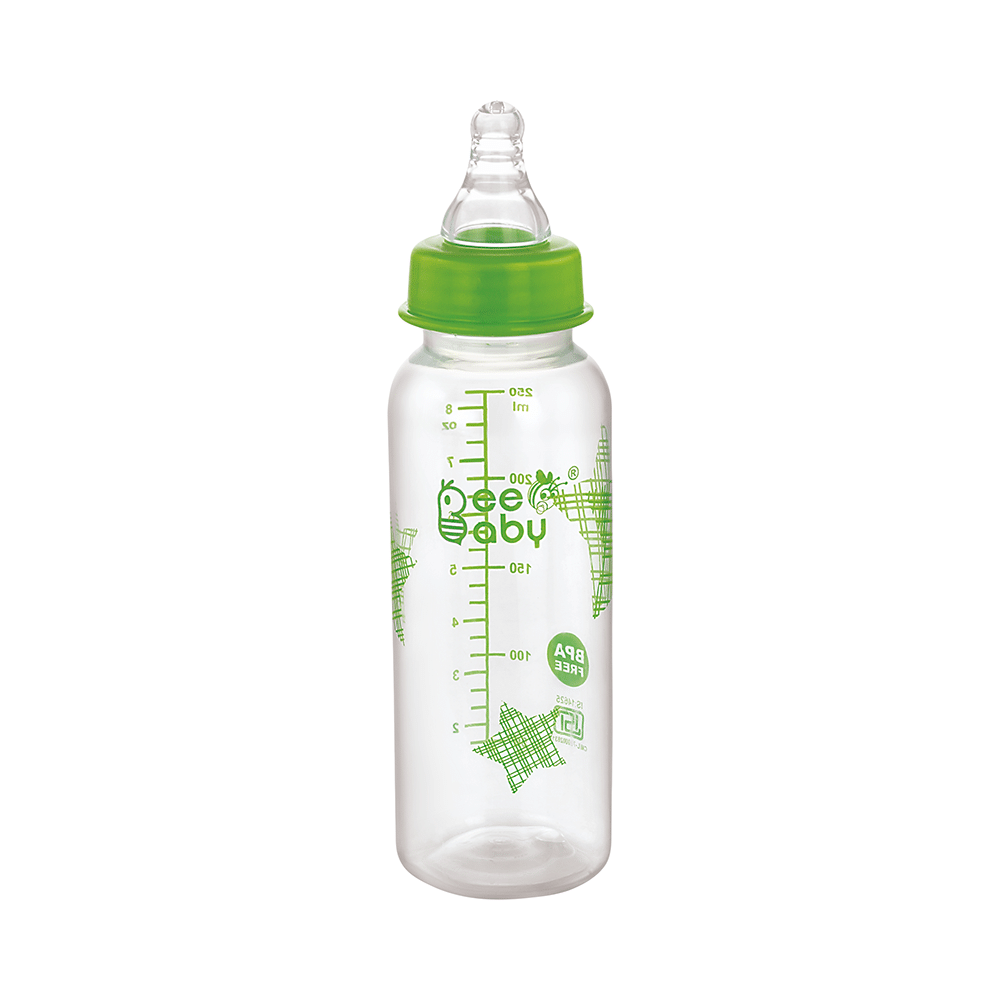 BeeBaby Basic Slim Neck Baby Feeding Bottle with Anti 8 Months+ Green