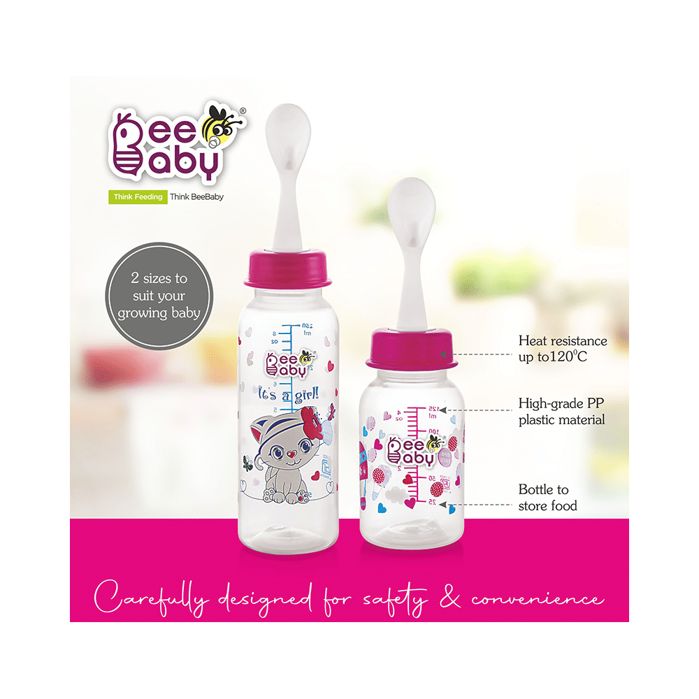 BeeBaby Easy - Start Baby Feeding Bottle with 2 Anti-Colic 8 months + Pink - Image 4