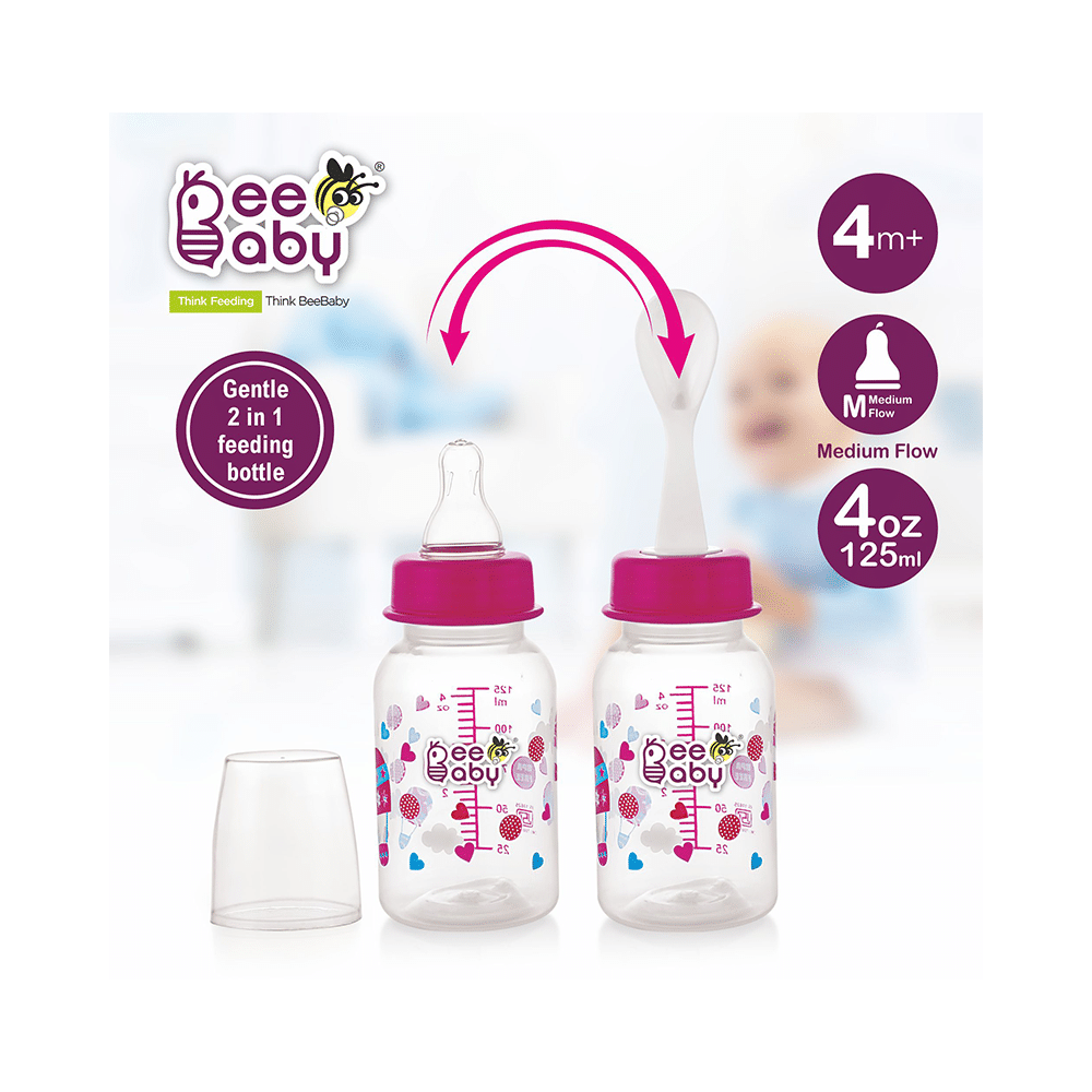 BeeBaby Easy - Start Baby Feeding Bottle with 2 Anti-Colic 8 months + Pink - Image 2