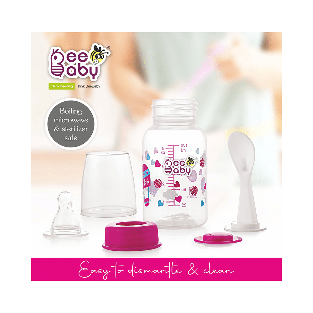 BeeBaby Easy - Start Baby Feeding Bottle with 2 Anti-Colic 8 months + Pink - Image 5