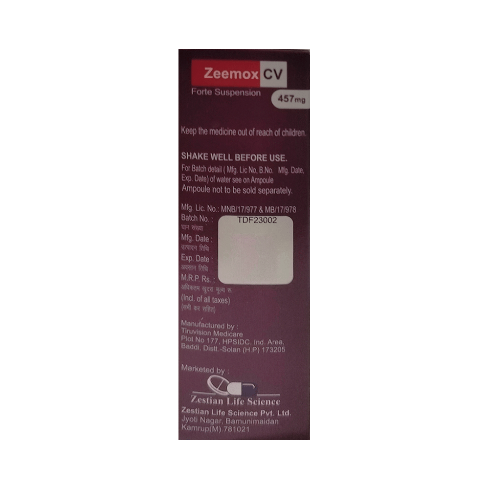 Zeemox CV Forte 457mg Oral Suspension Orange - Image 3