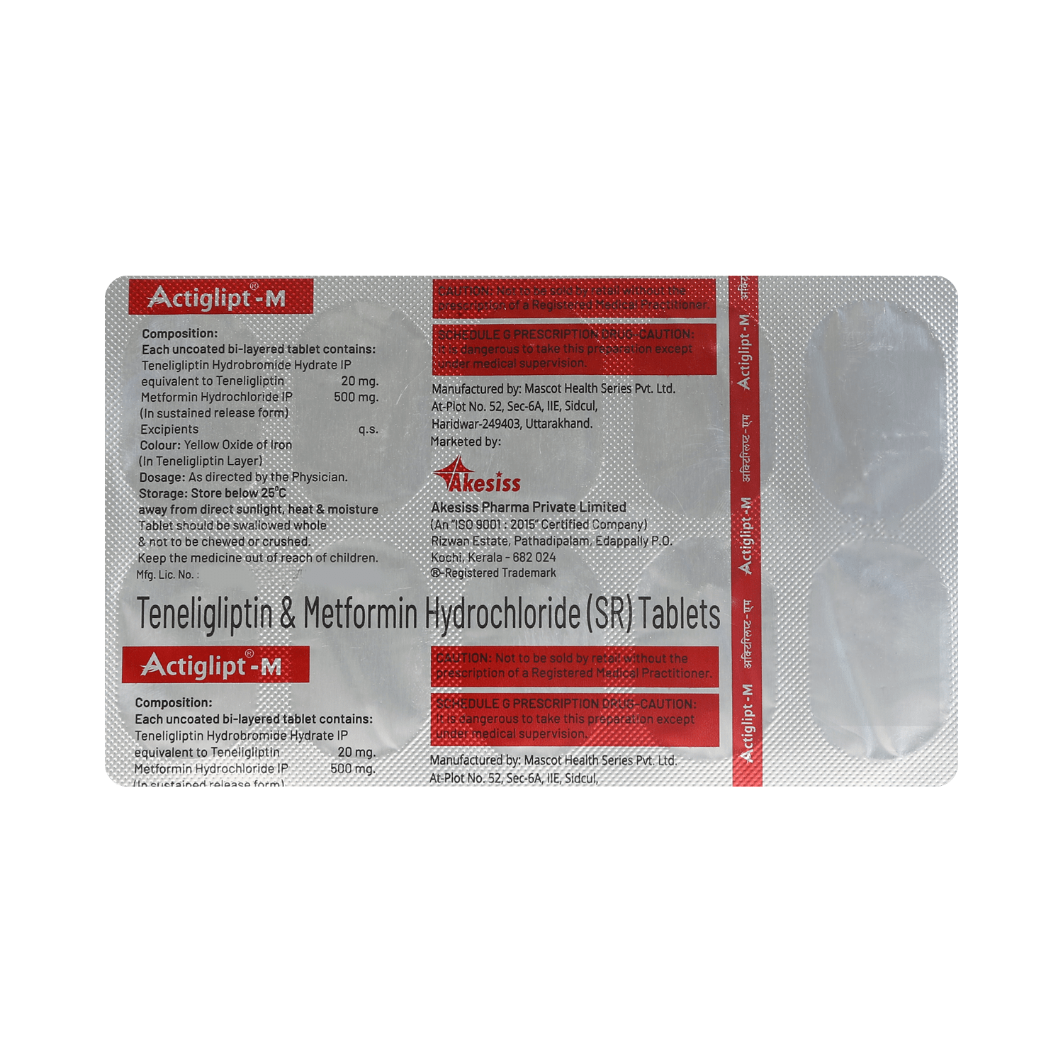 Actiglipt M 500mg/20mg Tablet - Image 3