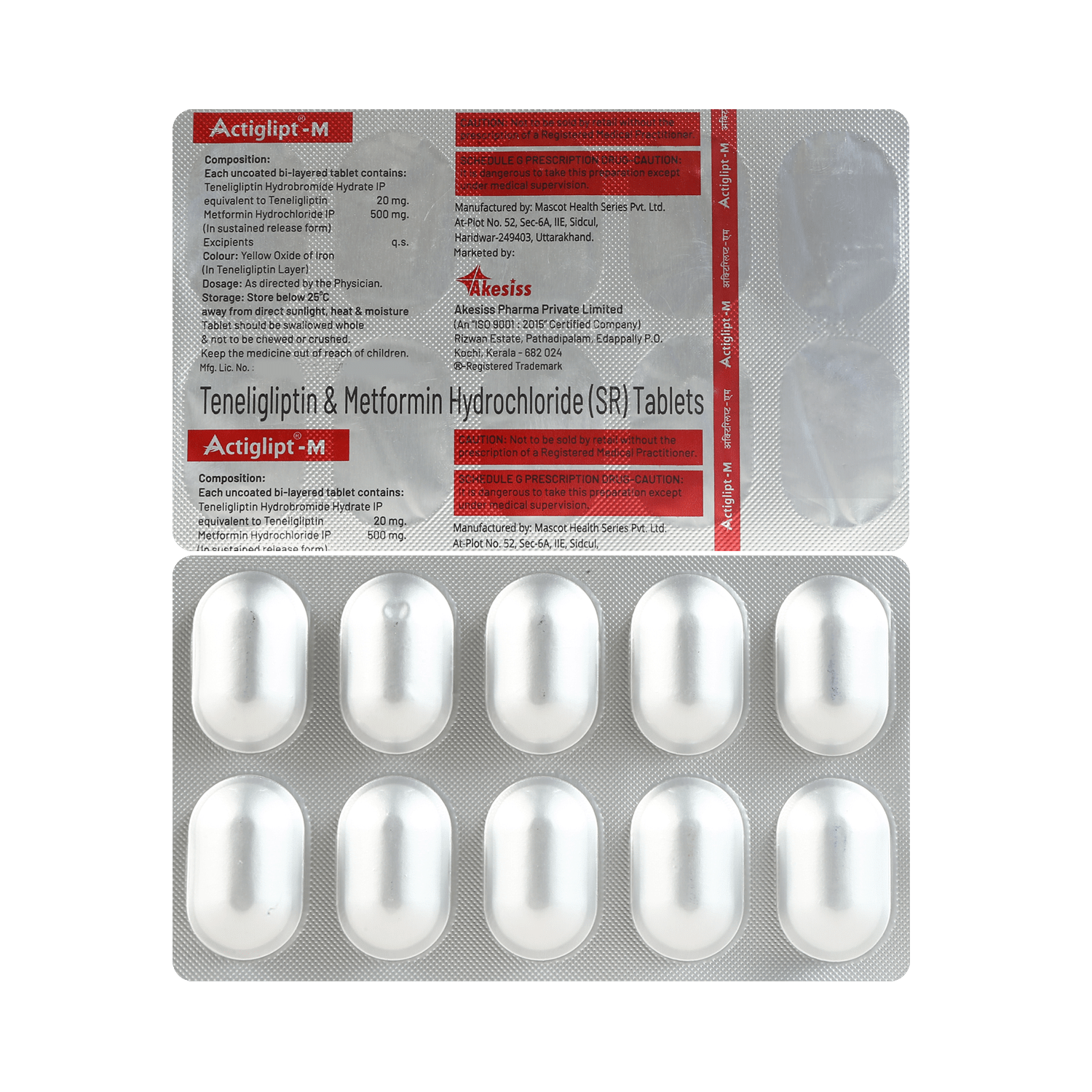 Actiglipt M 500mg/20mg Tablet - Image 1