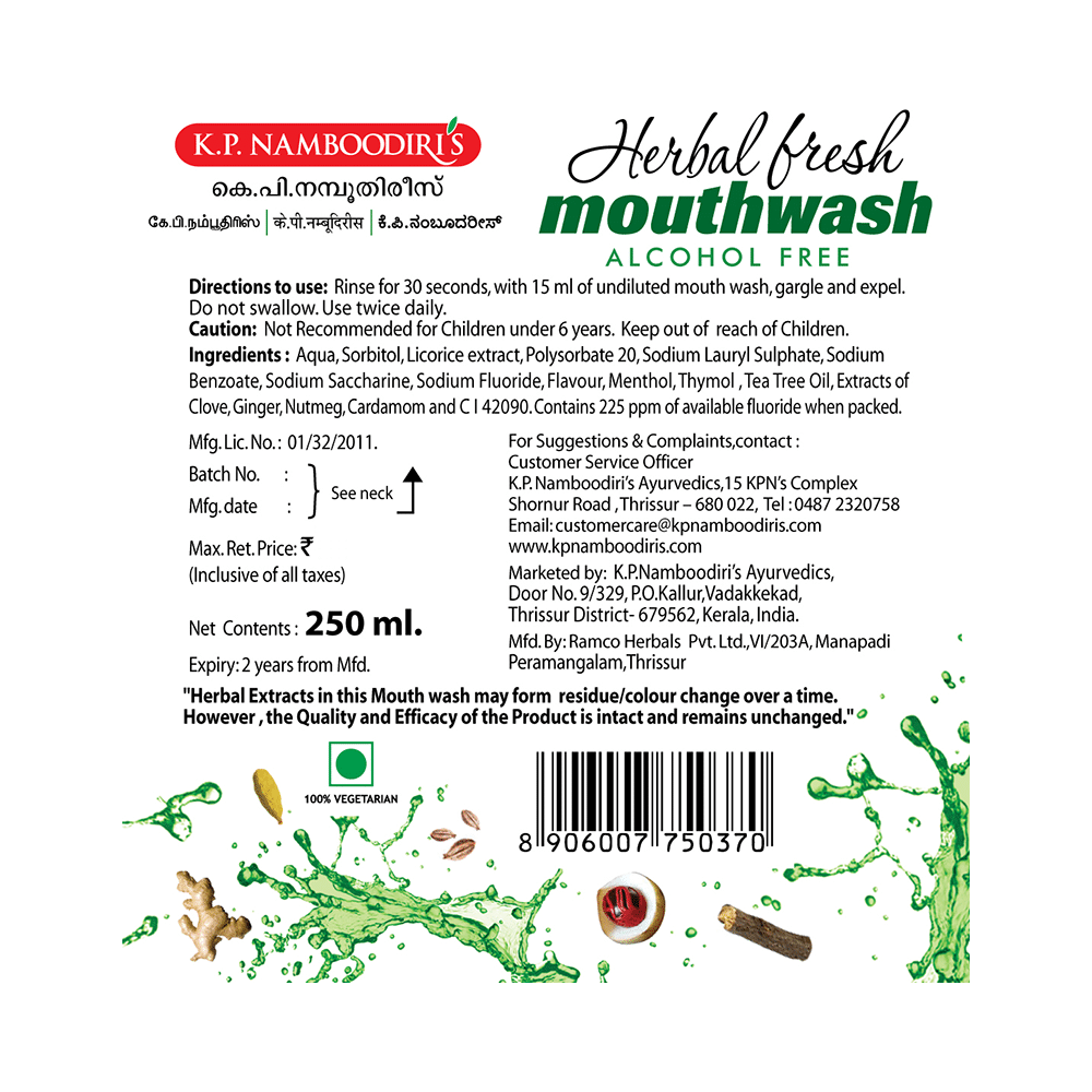 K.P. Namboodiri's Herbal Fresh Mouth Wash - Image 2