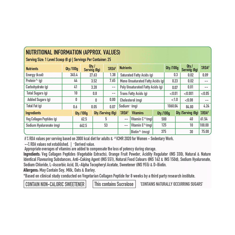TrueBasics Collaskin Vegetarian Collagen Peptides for Youthful Glowing Skin Powder Mixed Fruit - Image 6