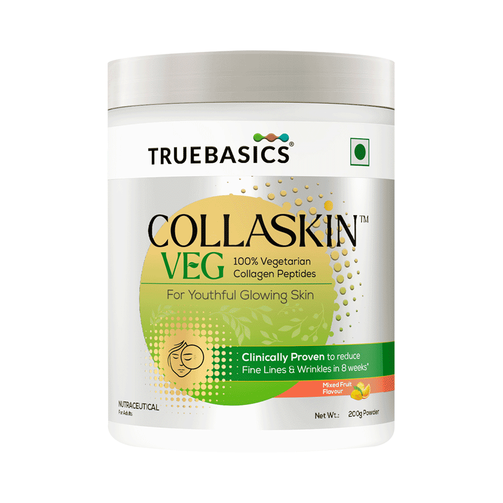 TrueBasics Collaskin Vegetarian Collagen Peptides for Youthful Glowing Skin Powder Mixed Fruit - Image 1