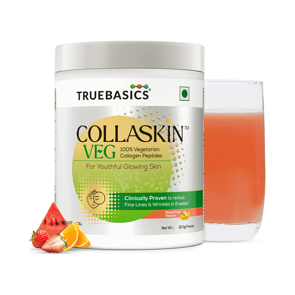 TrueBasics Collaskin Vegetarian Collagen Peptides for Youthful Glowing Skin Powder Mixed Fruit - Image 3