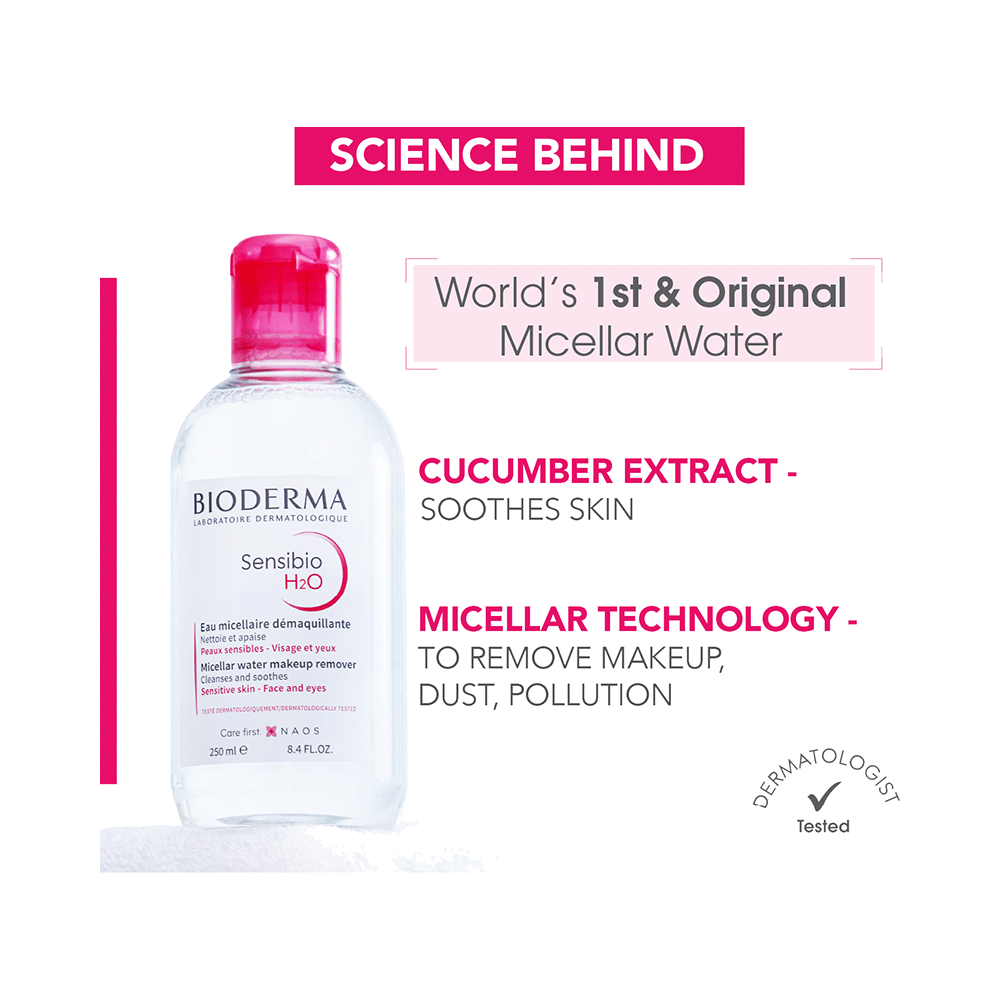 Bioderma Sensibio H2O Make-up Removing Micellar Water & Cleanser | For Sensitive Skin - Image 3