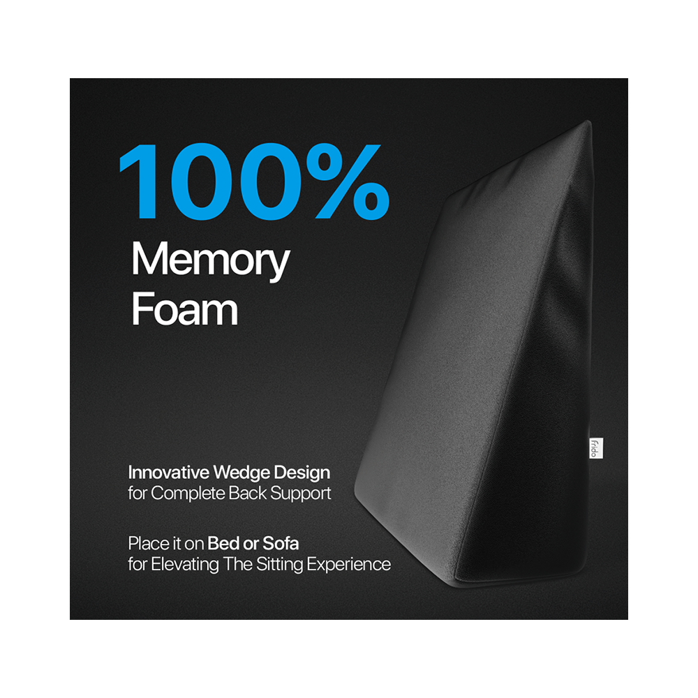 Frido Complete Back Support Wedge Cushion with Memory Foam Black - Image 2