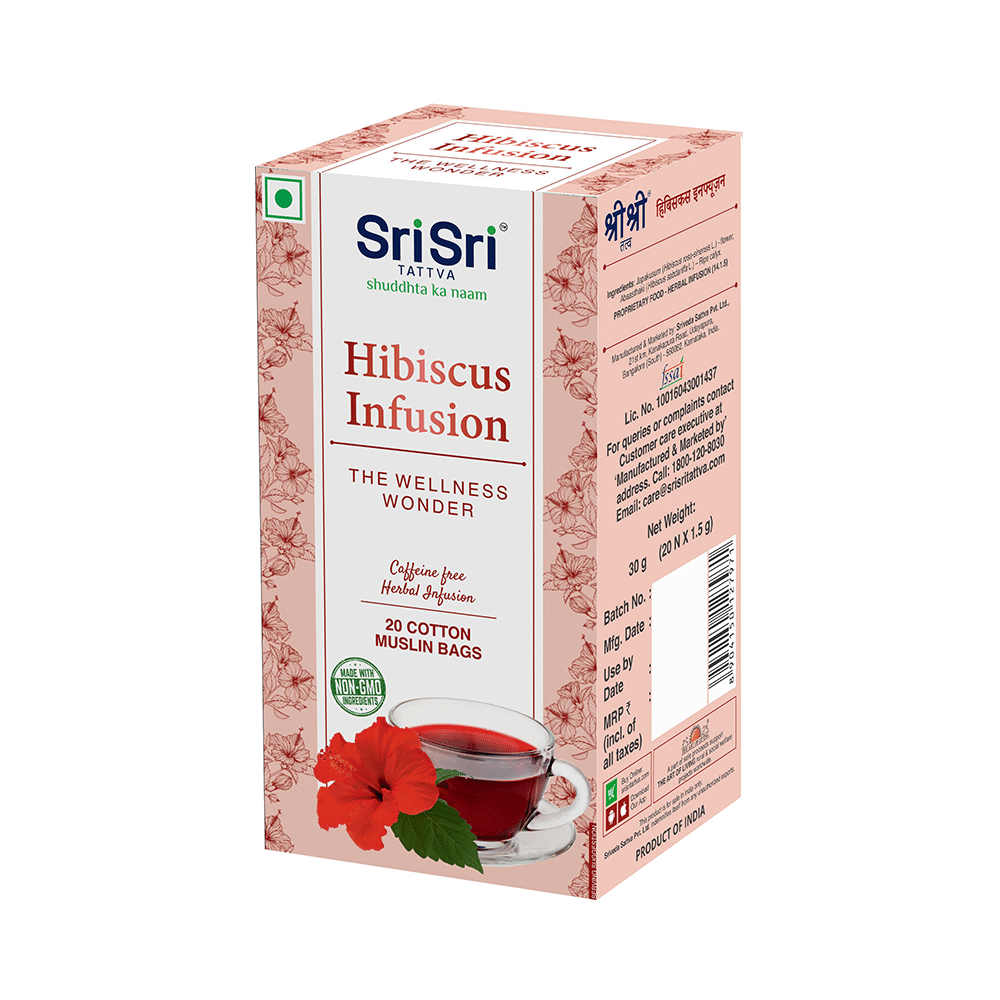 Sri Sri Tattva Hibiscus Infusion Cotton Muslin Bag (1.5gm Each) - Image 2