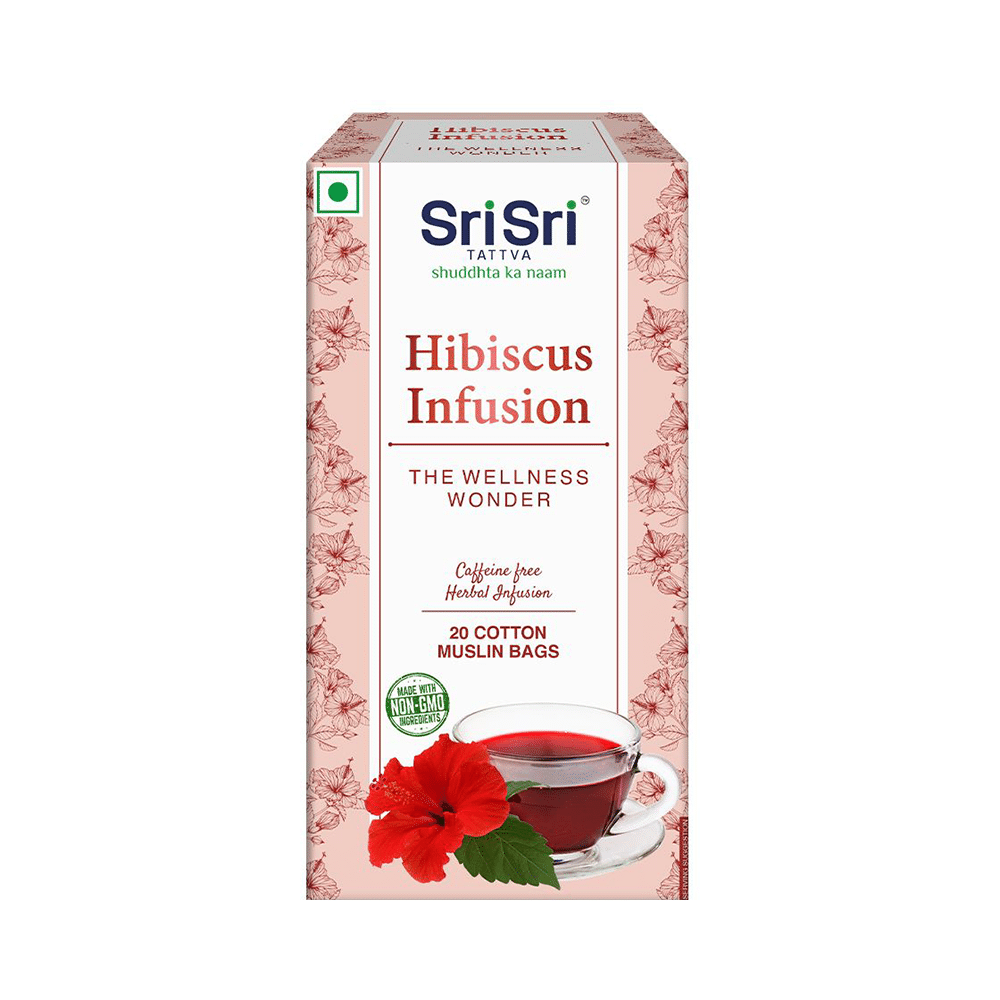 Sri Sri Tattva Hibiscus Infusion Cotton Muslin Bag (1.5gm Each) - Image 1