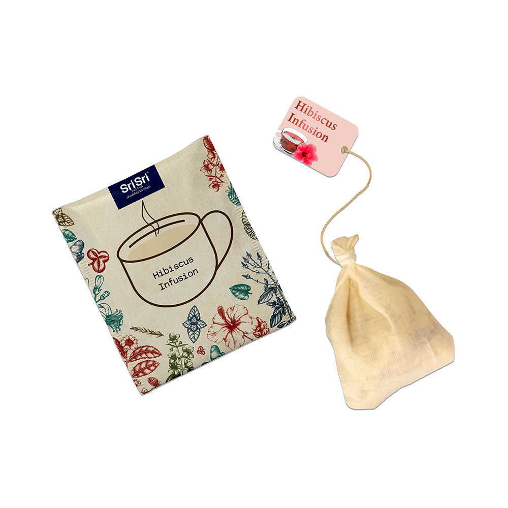 Sri Sri Tattva Hibiscus Infusion Cotton Muslin Bag (1.5gm Each) - Image 4
