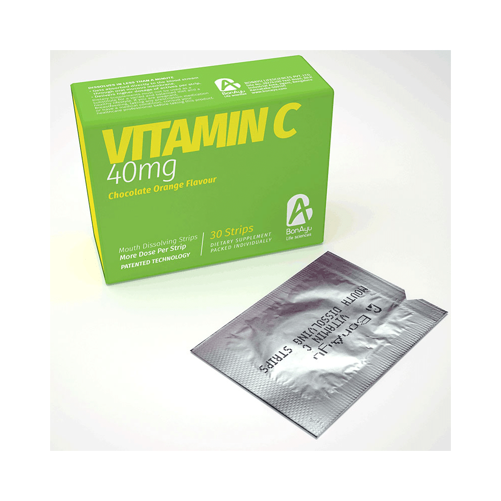 BonAyu Vitamin C 40mg Mouth Dissolving Strip Chocolate Orange - Image 4