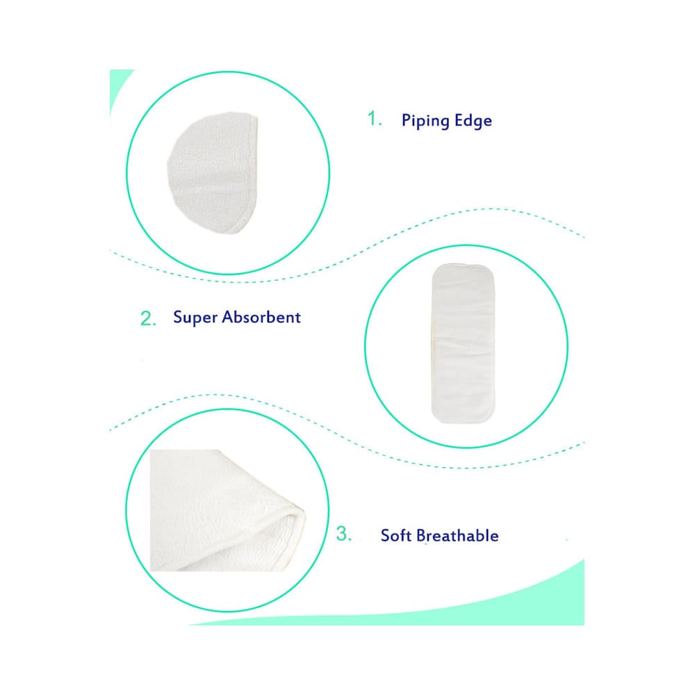 Polka Tots 4 Layer Cloth Liners Washable & Reusable Microfiber Diaper Insert Pads for Babies - Image 2
