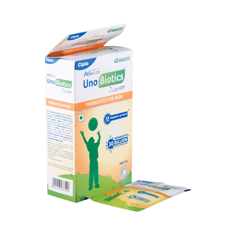 Activkids UnoBiotics Junior Probiotics Sachet for Kids' Gut Health | Sugar Free Sugar Free - Image 1