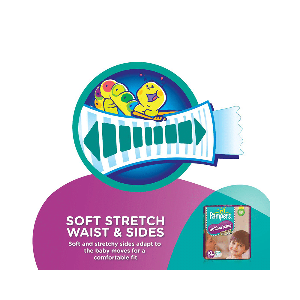 Pampers Active Baby with Comfortable Fit | Size Diaper XL - Image 4