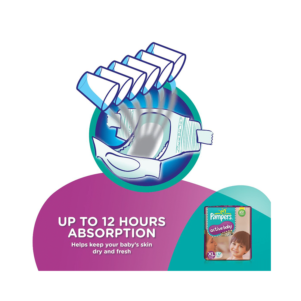 Pampers Active Baby with Comfortable Fit | Size Diaper XL - Image 5