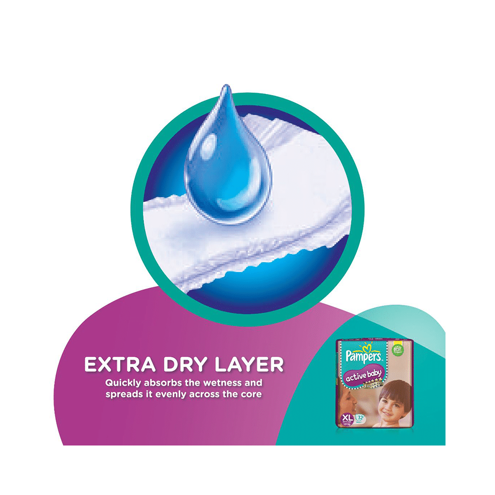 Pampers Active Baby with Comfortable Fit | Size Diaper XL - Image 6