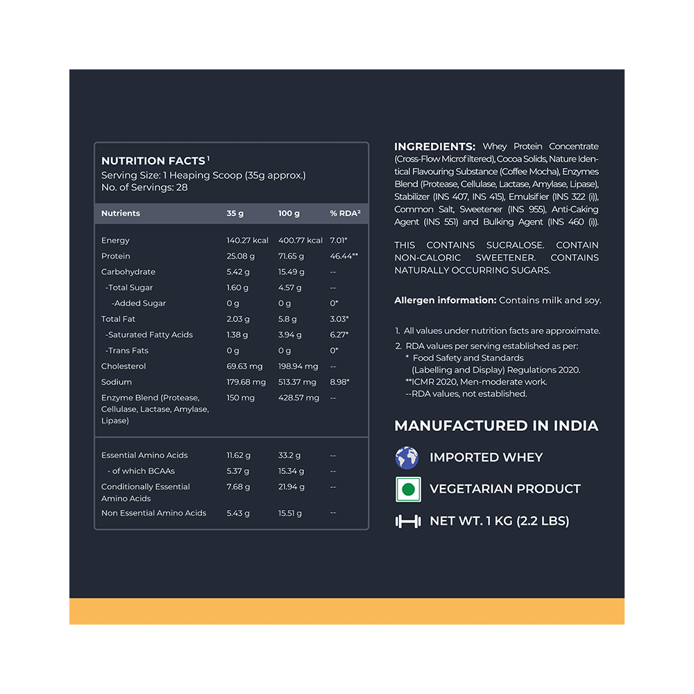 Nutrabay Gold Concentrate Whey Protein for Muscle Recovery | No Added Sugar Powder Cafe Mocha - Image 4